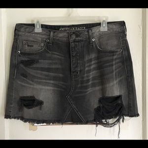 American Eagle grey washed denim skirt Sz 14 *NWT*